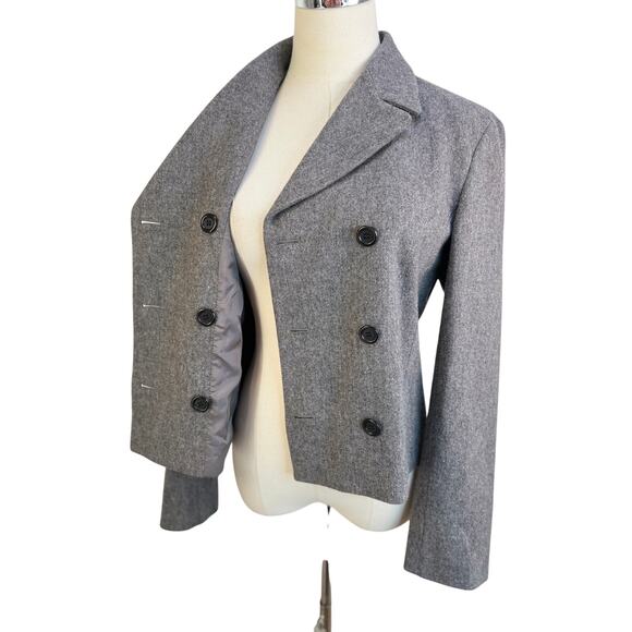 Vintage Wool J. Crew Gray Double Breasted Blazer - Picture 6 of 10